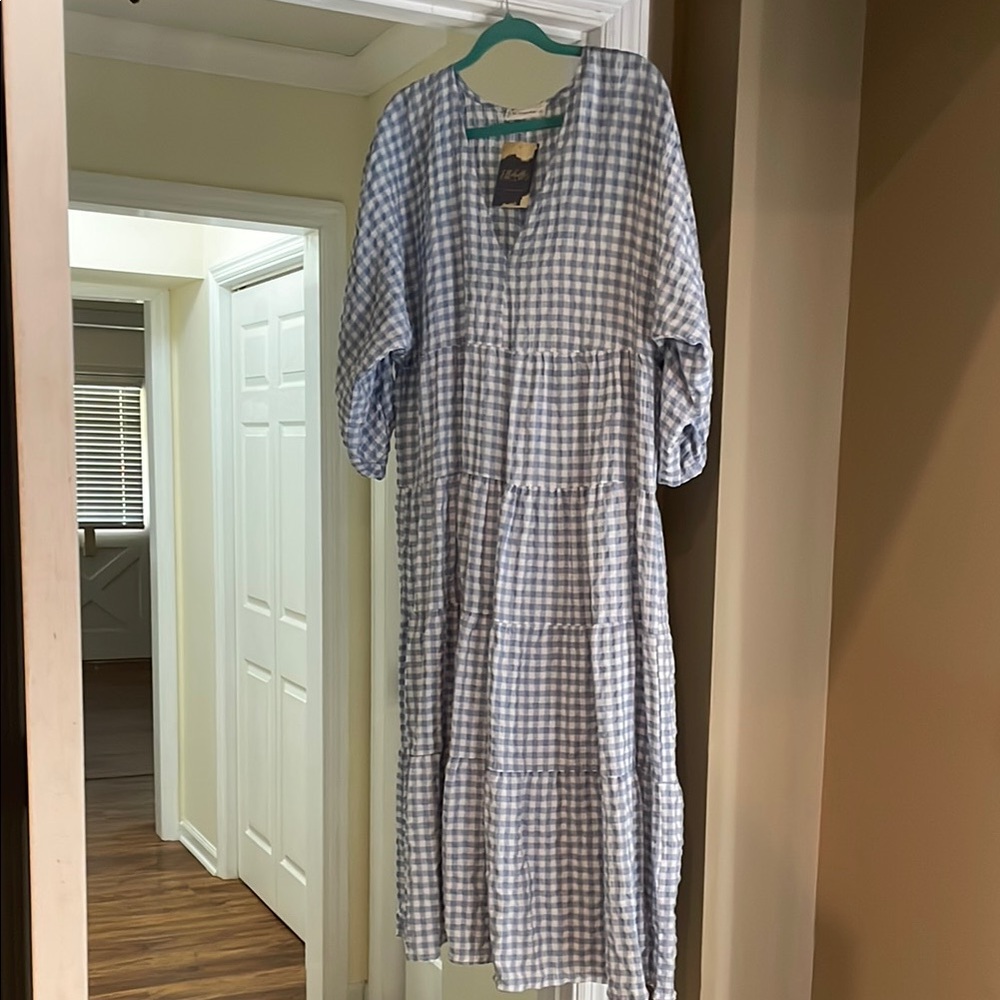 By Together Blue and White Gingham Dress